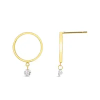 Brevani 10K Yellow Gold 0.16CTW Diamond Dangle Earrings