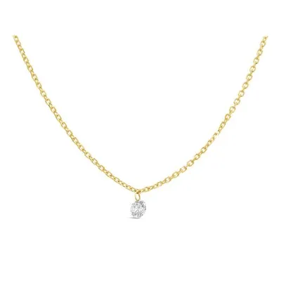 Brevani 10K Yellow Gold 0.11CT Solitaire Diamond Pendant