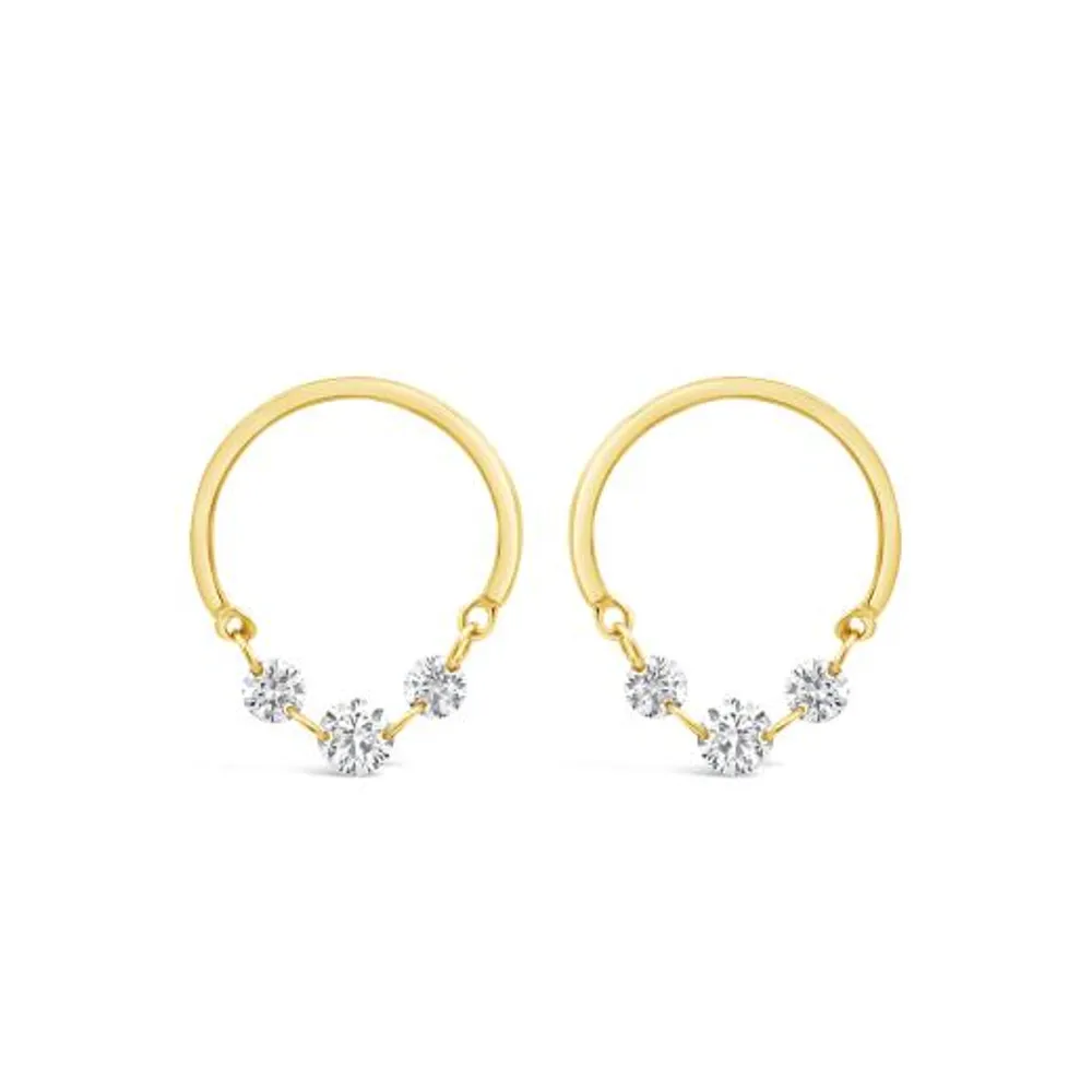 Brevani 10K Yellow Gold 0.36CTW Diamond Dangle Earrings