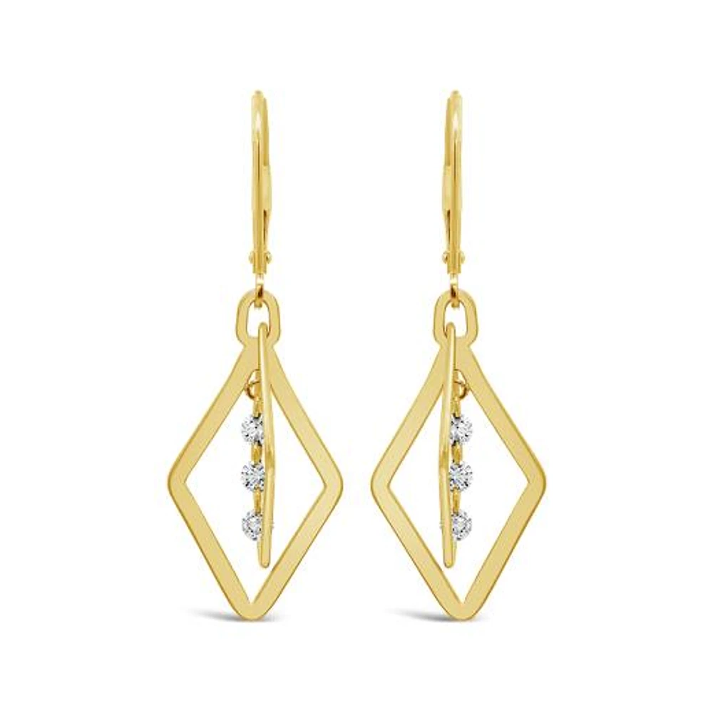 Brevani 10K Yellow Gold 0.29CTW Diamond Dangle Earrings