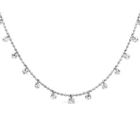 Brevani 10K White Gold 1.15CTW Diamond Dangle Necklace