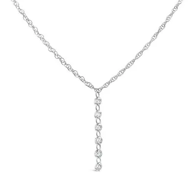 Brevani 10K White Gold 0.29CTW Diamond Drop Necklace