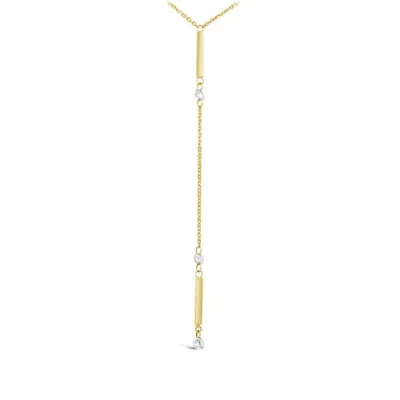 Brevani 10K Yellow Gold 0.23CTW Diamond Y-Necklace