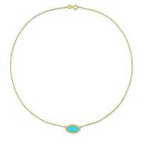 Julianna B Yellow Plated Sterling Silver Turquoise Necklace