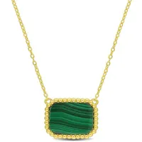 Julianna B Yellow Plated Sterling Silver Malachite Necklace