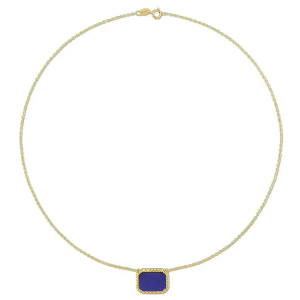 Julianna B Yellow Plated Sterling Silver Blue Lapis Necklace