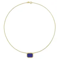 Julianna B Yellow Plated Sterling Silver Blue Lapis Necklace