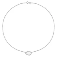 Julianna B Sterling Silver Pear Shape White Agate Necklace