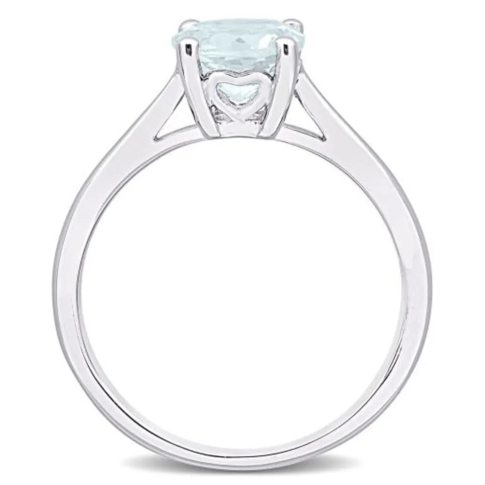 Julianna B Sterling Silver Aquamarine Solitaire Ring