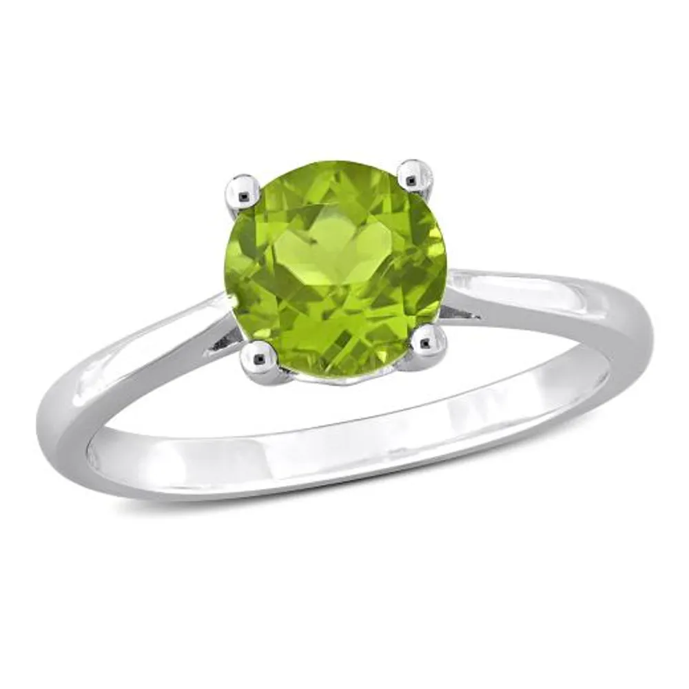 Julianna B Sterling Silver Peridot Solitaire Ring