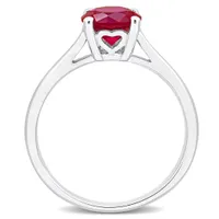 Julianna B Sterling Silver Created Ruby Solitaire Ring