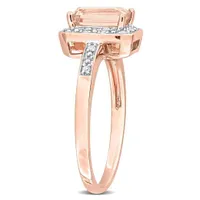 Julianna B Rose Plated Sterling Silver Morganite and Diamond Ring