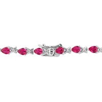 Julianna B Sterling Silver Created Ruby 7" Bracelet