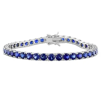 Julianna B Sterling Silver Created Blue Sapphire 7.25" Bracelet