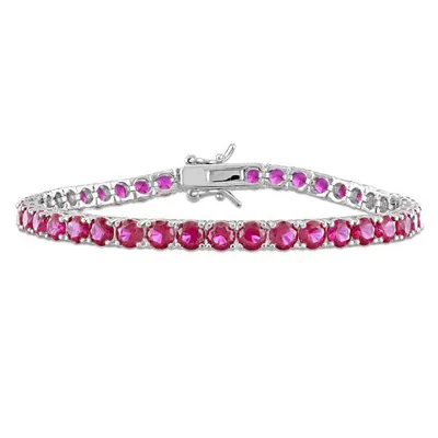 Julianna B Sterling Silver Created Ruby 7.5" Bracelet