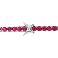 Julianna B Sterling Silver Created Ruby 7.5" Bracelet