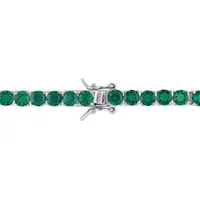 Julianna B Sterling Silver Created Emerald 7.25" Bracelet