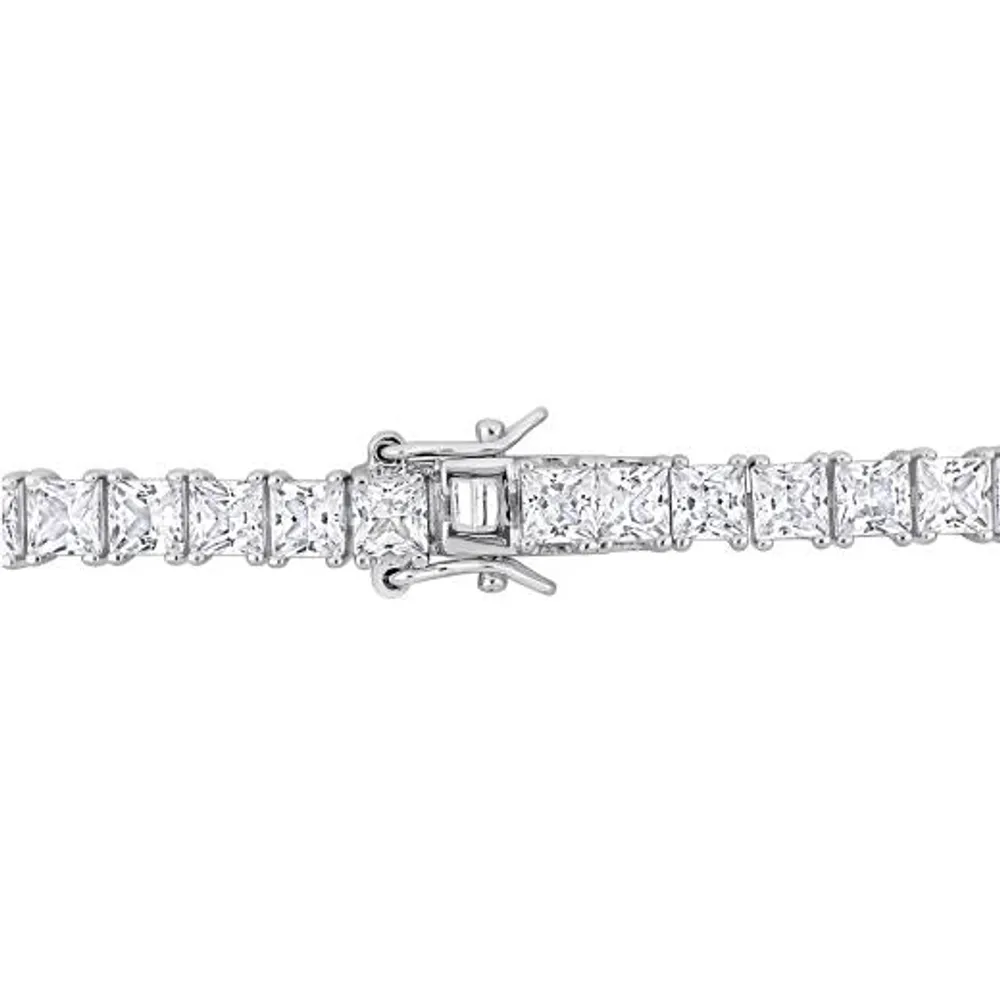 Julianna B Sterling Silver Created White Sapphire 9" Bracelet