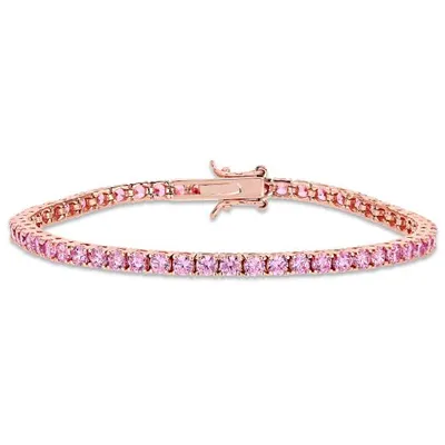 Julianna B Rose Plated Sterling Silver Pink Cubic Zirconia Bracelet