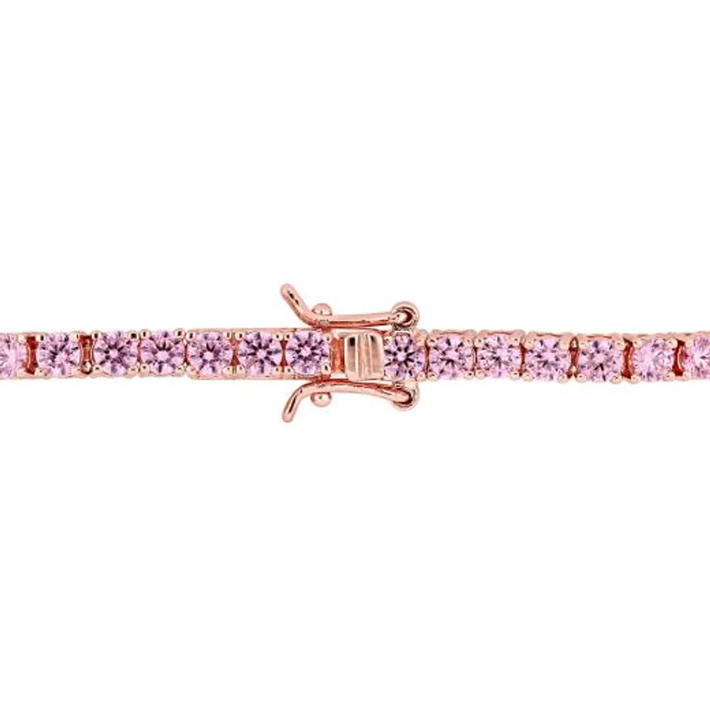 Julianna B Rose Plated Sterling Silver Pink Cubic Zirconia Bracelet