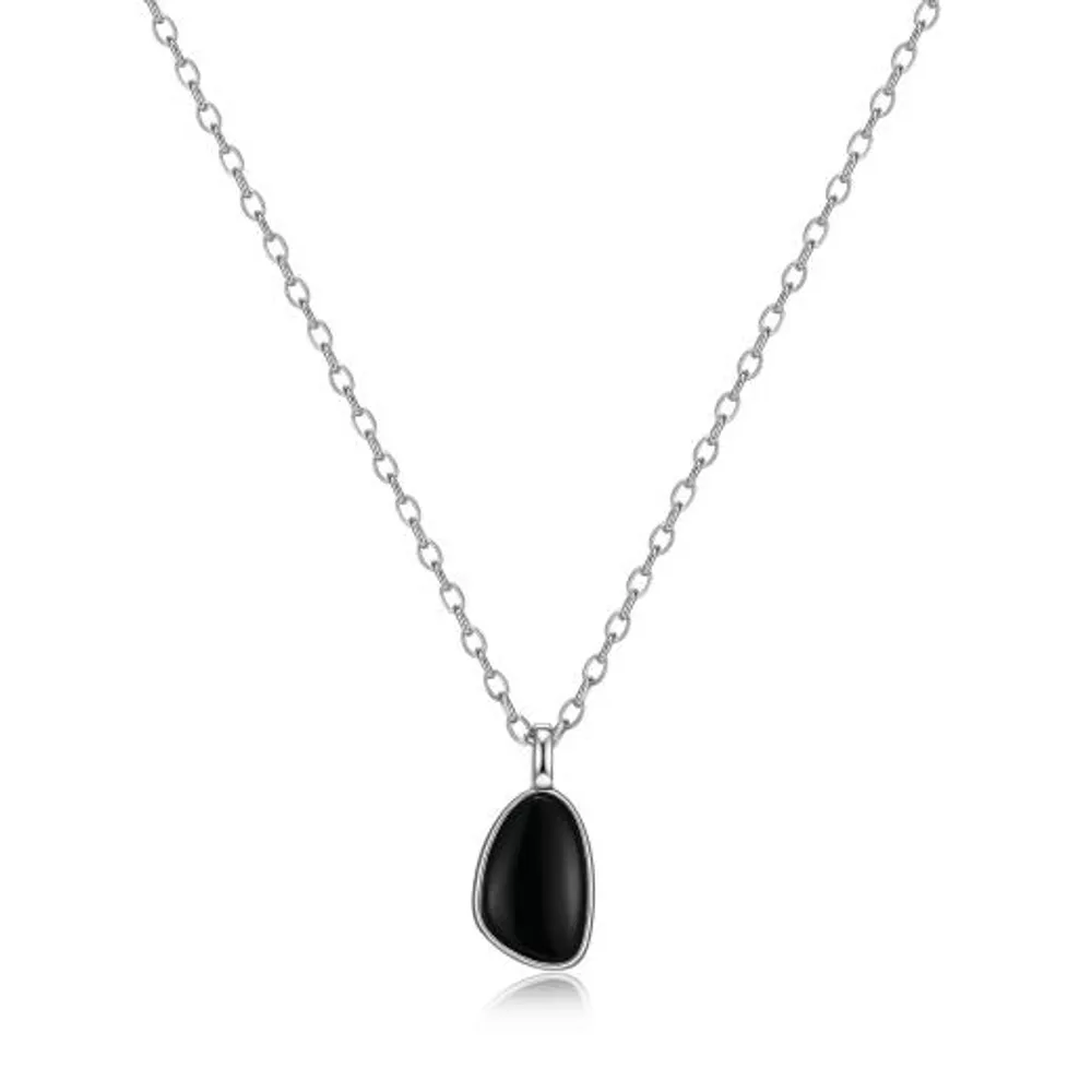 Elle Pebble Black Agate Necklace