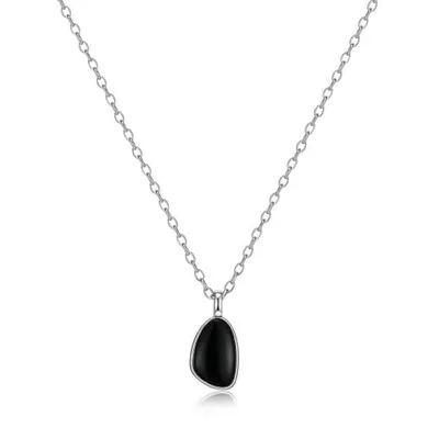 Elle Pebble Black Agate Necklace