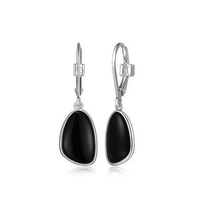 Elle Pebble Black Agate Earring