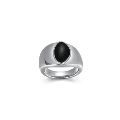 Elle Pebble Black Agate Ring