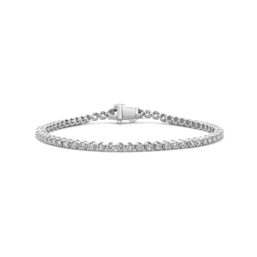 New Brilliance 10K White Gold Lab Grown 2.05CTW Diamond Tennis Bracelet