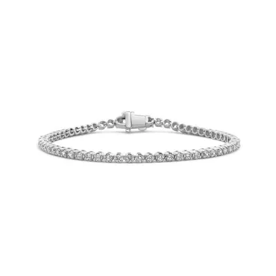 New Brilliance 10K White Gold Lab Grown 2.05CTW Diamond Tennis Bracelet