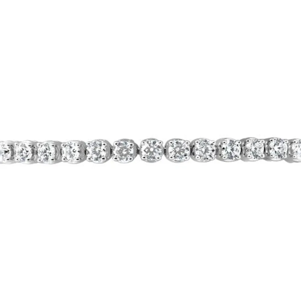 New Brilliance 10K White Gold Lab Grown 4.00CTW Diamond Tennis Bracelet