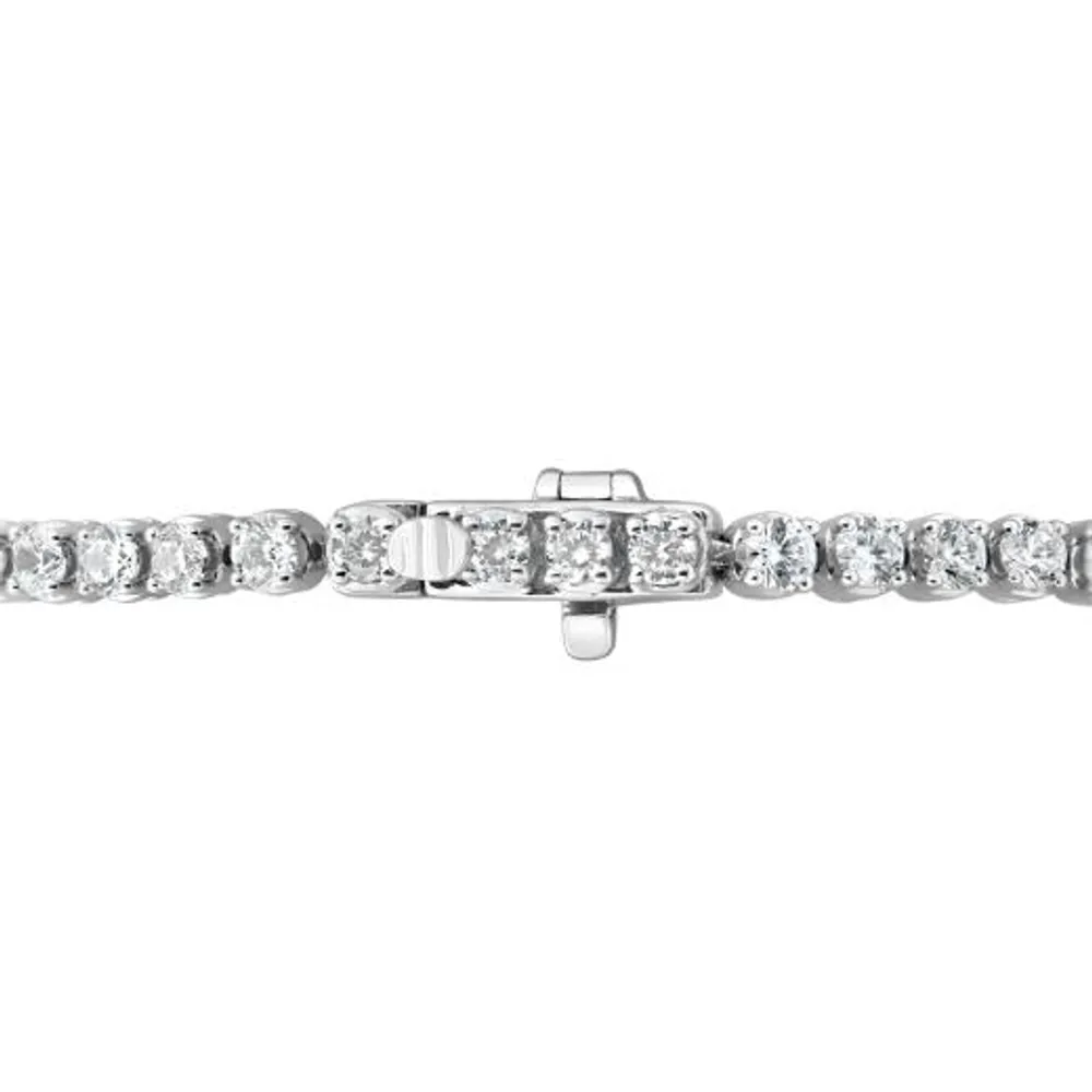 New Brilliance 10K White Gold Lab Grown 4.00CTW Diamond Tennis Bracelet