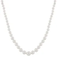 14K Yellow Gold 5-10mm 18" White Freshwater Pearl Graduated Necklace