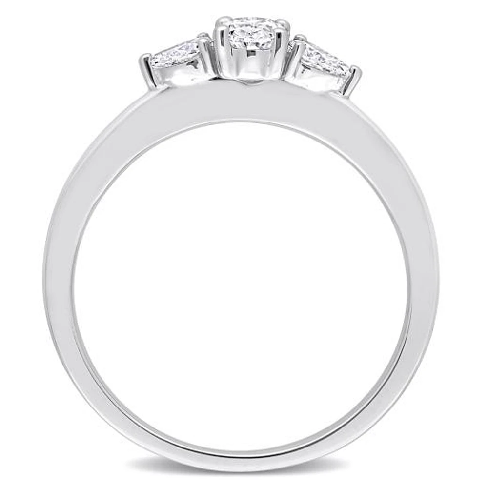 Julianna B 14K White Gold 0.49CTW Diamond Three-Stone Ring
