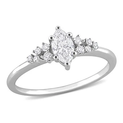 Julianna B 14K Yellow Gold 0.50CTW Diamond Cluster Ring