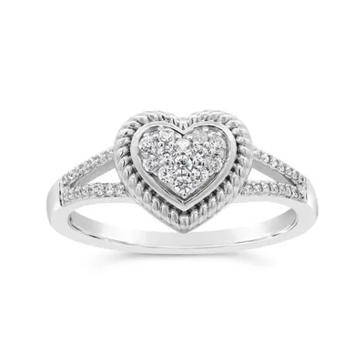 Sterling Silver 0.15CTW Diamond Promise Ring