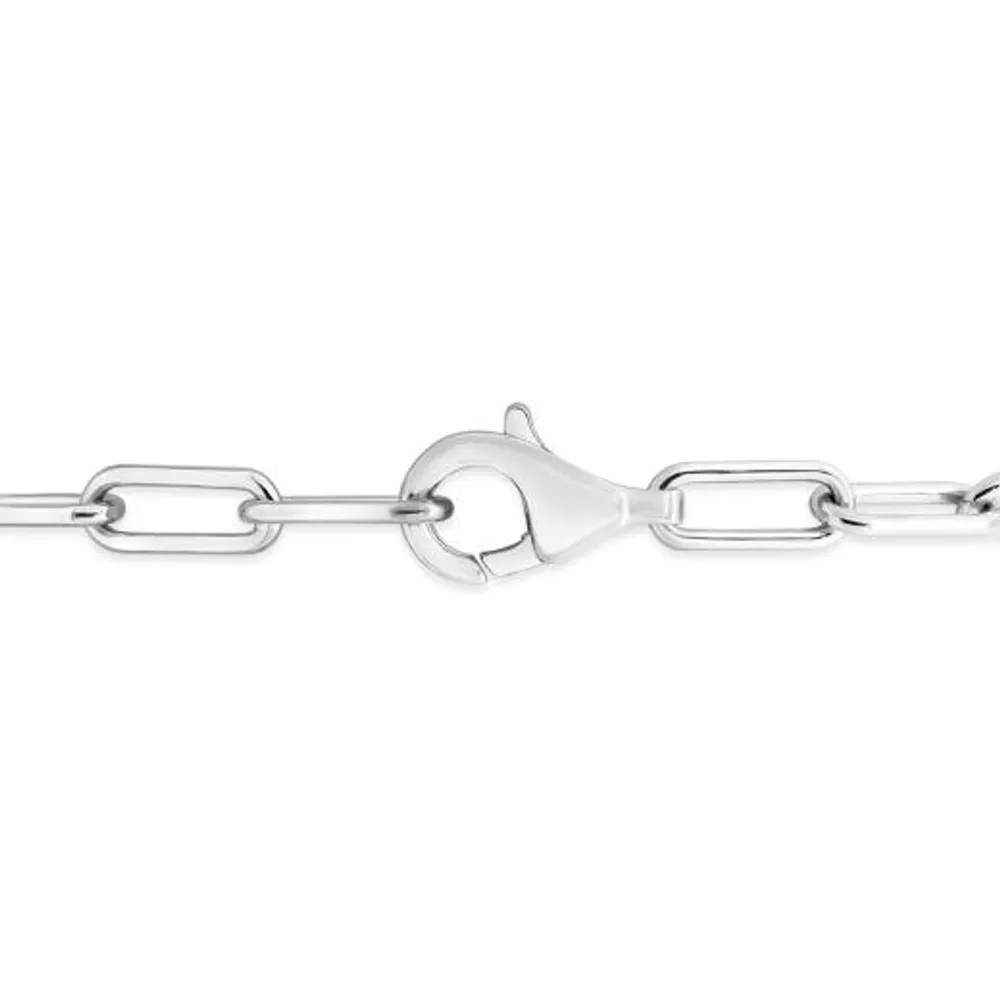 Sterling Silver 0.15CTW Diamond Infinity Heart Paperclip Bracelet