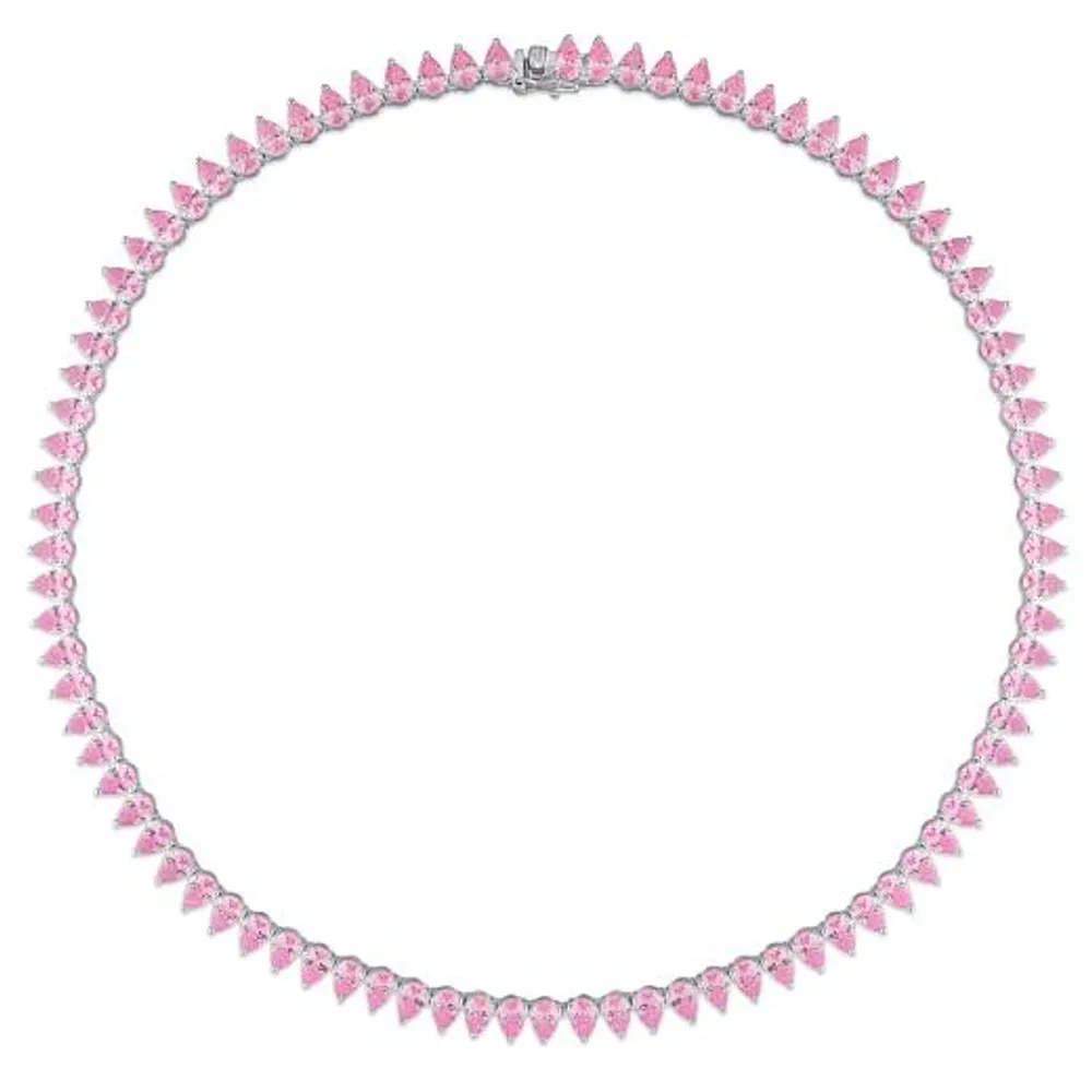 Julianna B Created Pink Sapphire 18" Tennis Necklace