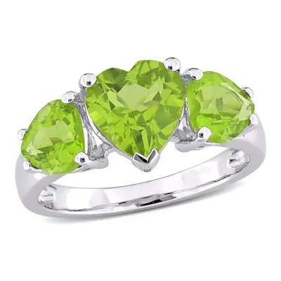 Julianna B Sterling Silver Peridot Heart Ring