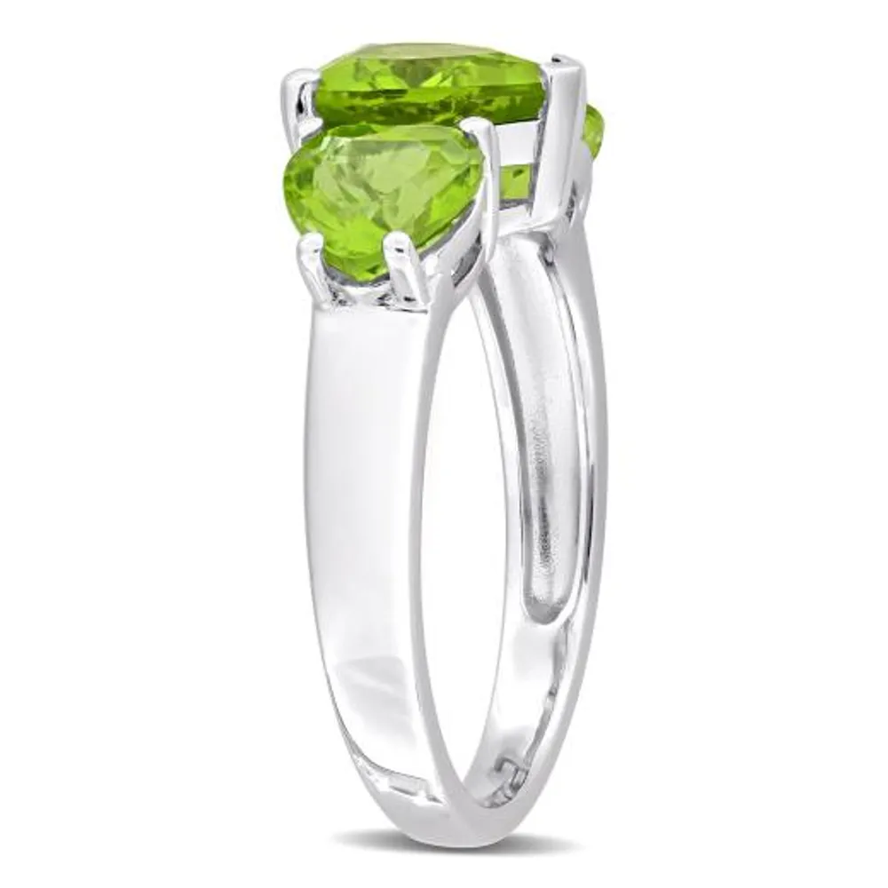 Julianna B Sterling Silver Peridot Heart Ring