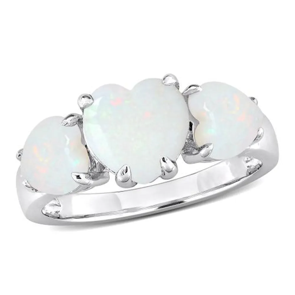 Julianna B Sterling Silver Opal Heart Ring