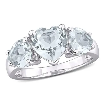 Julianna B Sterling Silver Aquamarine Heart Ring