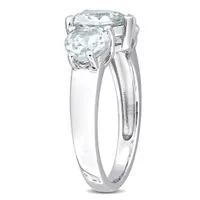 Julianna B Sterling Silver Aquamarine Heart Ring