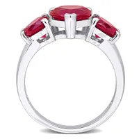 Julianna B Sterling Silver Created Ruby Heart Ring