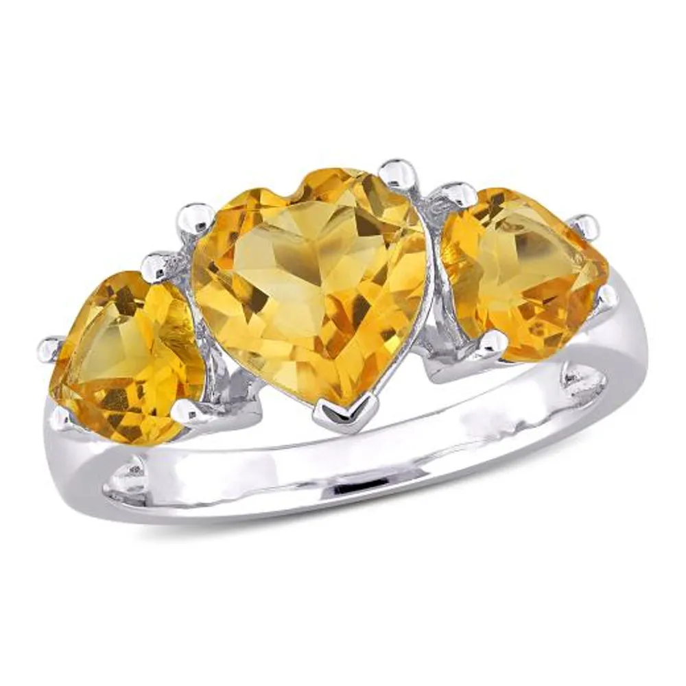 Julianna B Sterling Silver Citrine Heart Ring