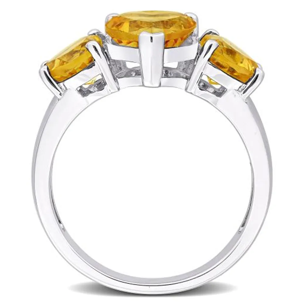 Julianna B Sterling Silver Citrine Heart Ring