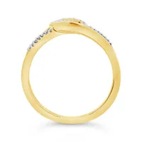 10K Yellow Gold 0.10CTW Diamond Heart Promise Ring