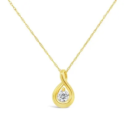 New Brilliance 10K Yellow Gold Lab Grown 0.30CT Diamond Pendant