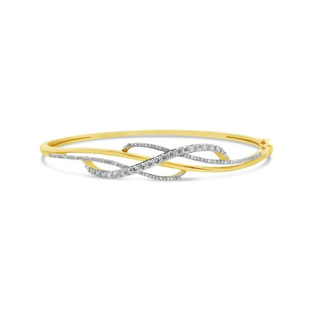 10K Yellow Gold 1.00CTW Diamond Bangle