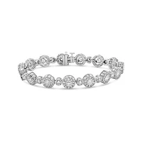 10K White Gold 10.00CTW Diamond Link Bracelet